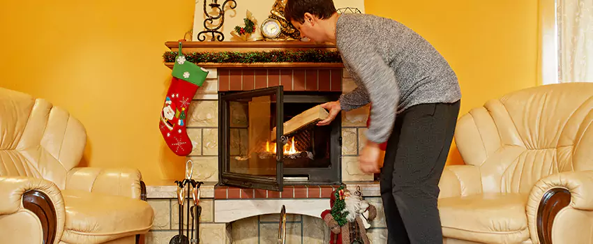 Rusted Metal Fireplace Restoration in San Jacinto, California